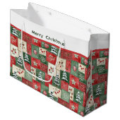 Country patchwork christmas pattern ラージペーパーバッグ (正面アングル)