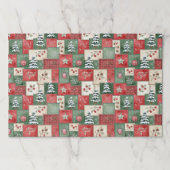 Country patchwork christmas pattern placemat ペーパーパッド (正面)