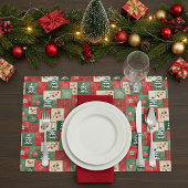 Country patchwork christmas pattern placemat ペーパーパッド