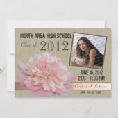 Country Peony Graduateの写真 招待状 (正面)