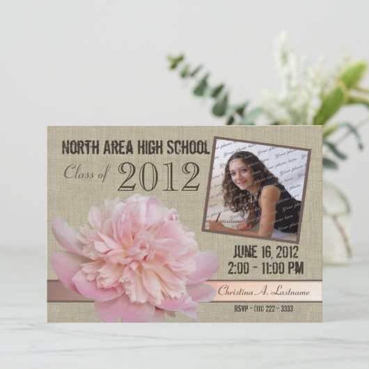 Country Peony Graduateの写真 招待状 (スタンド正面)