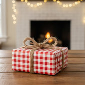 Country Picnic Red & White Gingham Checked ラッピングペーパー