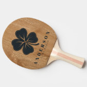Country Pine Wood Four Leaf Clover with Name 卓球ラケット (横)