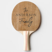 Country Pine Wood Hand Written Family Name 卓球ラケット (裏面)