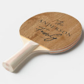 Country Pine Wood Hand Written Family Name 卓球ラケット (正面アングル)