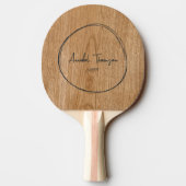 Country Pine Wood Name in Drawn Circle  卓球ラケット (裏面)