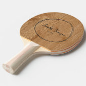 Country Pine Wood Name in Drawn Circle  卓球ラケット (正面アングル)