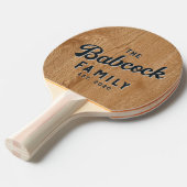 Country Pine Wood Retro Family Name & Year 卓球ラケット (正面アングル)