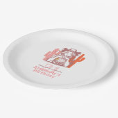 Country Pink Cowgirl Disco 21st Birthday Party ペーパープレート (アングル)