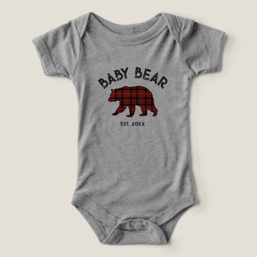 Country Plaid Baby Bear Birth Year Established (デザイン正面)