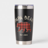 Country Plaid Papa Bear Father Year Established 保温保冷タンブラー (正面)