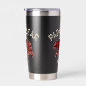 Country Plaid Papa Bear Father Year Established 保温保冷タンブラー (右面)