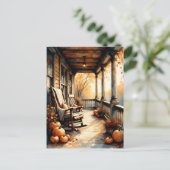 Country Porch in Autumn Postcard ポストカード (スタンド正面)