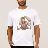 Country Primitive Stuffed Bunny with Pink Hearts Tシャツ (正面)