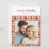 Country Quilt Patchwork Cute Custom Photo Wedding 招待状 (裏面)