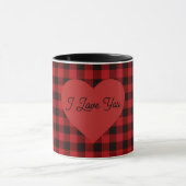 Country red and black plaid - heart detail マグカップ (中央)