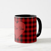 Country red and black plaid - heart detail マグカップ (正面右)