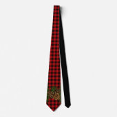 Country red and black plaid with pine cone ネクタイ (正面)