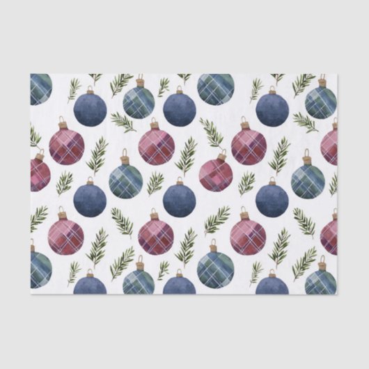 Country Red Blue Ornaments Christmas 薄葉紙 (正面)