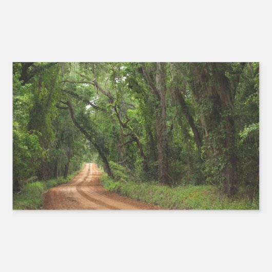 Country Road Background Rectangleシール 長方形シール (正面)