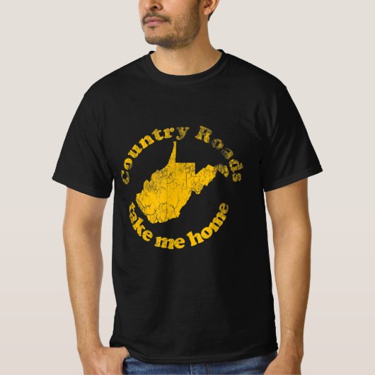 country roads west virginia take me home tシャツ (正面)