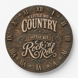 Country Rock 'n' Roll Farmhouse Music Decor ペーパープレート