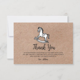 Country Rocking Horse Baby Shower Thank You Card  サンキューカード