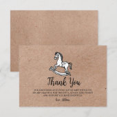 Country Rocking Horse Baby Shower Thank You Card  サンキューカード (正面/裏面)