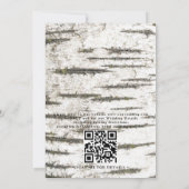 Country Rustic Birch Tree Bark QR Code Wedding 招待状 (裏面)