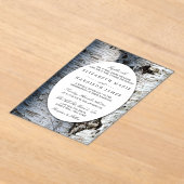Country Rustic Birch Tree Wedding アクリル招待状 (レイダウン)