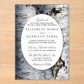 Country Rustic Birch Tree Wedding アクリル招待状 (正面)