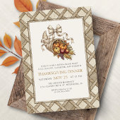 Country Rustic Thanksgiving Dinner Invitation 招待状