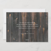 Country Rustic Wood Merry Happy New Year シーズンカード (裏面)