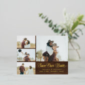 Country Side FOIL日付素朴はがきを保存 箔招待状ポストカード (立ち正面)