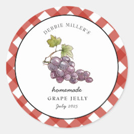 Country style Grape Jelly Canning jar label ラウンドシール