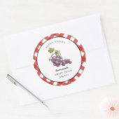 Country style Grape Jelly Canning jar label  ラウンドシール (封筒)