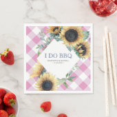 Country Sunflower素朴 and Pink Gingham I Do BBQ スタンダードランチョンナプキン (インサイチュ)