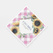 Country Sunflower素朴 and Pink Gingham I Do BBQ スタンダードランチョンナプキン (角)