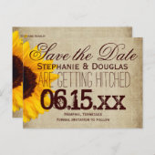 Country Sunflower素朴 Save the Date Postcard 案内ポストカード (正面/裏面)