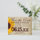 Country Sunflower素朴 Save the Date Postcard 案内ポストカード (スタンド正面)
