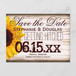 Country Sunflower素朴 Save the Date Postcard 案内ポストカード