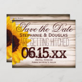 Country Sunflower素朴 Save the Date Postcard 案内ポストカード (正面/裏面)