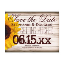 Country Sunflower素朴 Save the Date Postcard