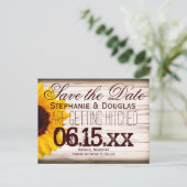 Country Sunflower素朴 Save the Date Postcard 案内ポストカード (スタンド正面)