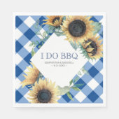Country Sunflower 素朴 and Blue Gingham I Do BBQ スタンダードランチョンナプキン (正面)
