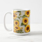 Country Sunflower Floral Design コーヒーマグカップ (左)