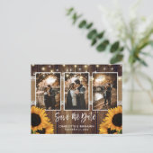 Country Sunflower Photo素朴 Save The Date 案内ポストカード (スタンド正面)