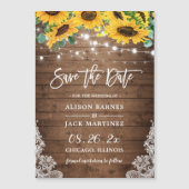 Country Sunflowers素朴 Save the Date Magnet (正面)