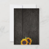 Country sunflowers barn wood save the date 結婚's セーブザデート (裏面)