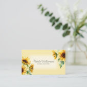 Country Sunflowers with QR Code Business Card 名刺 (スタンド正面)